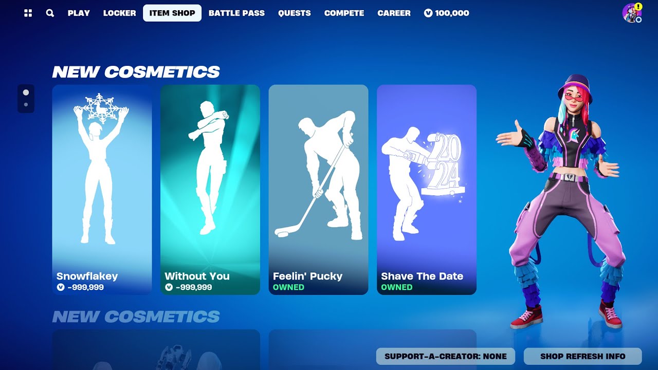 *NEW* Fortnite Emotes (Hockey, 2024 New Years & More) YouTube