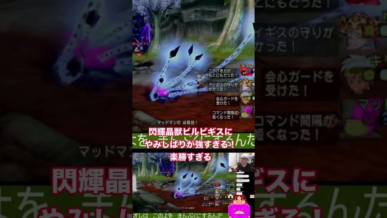 やみしばり強すぎる!閃輝晶獣ビルビギスサポパーティで楽勝!ショート動画 #まんぷくゲームス #ゲーム実況 #ドラクエ10