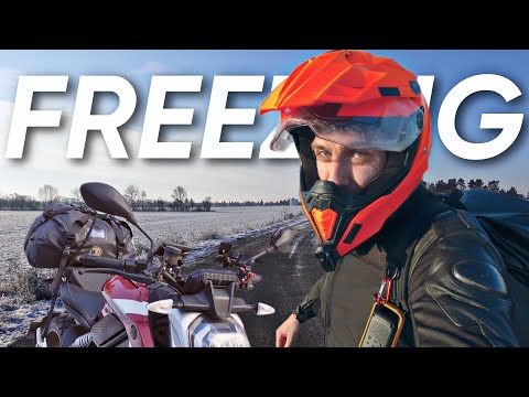 COLD START! Electric Motorcycle Around The World with ICE and SNOW at -8 degrees!