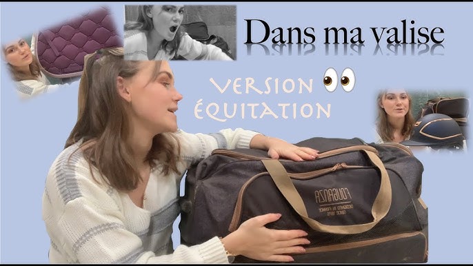 Sac de transport à roulettes équitation TROLLEY 80 L gris et lin