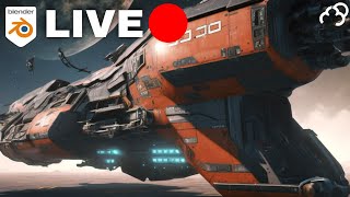 LIVE : Midjourney to Blender - Scifi Capital Ship how to make 3D model