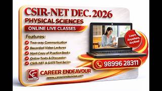 CSIR NET Physical Science Coaching. #csirnetphysics #csirnetphysicalsciences #careerendeavour