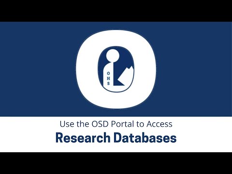 Access Research Databases from the OSD Portal