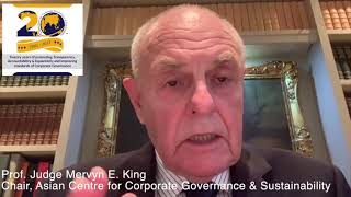 Asian Centre 20yr Contribution to Corporate Governance & Sustainability - Judge Prof Mervyn King