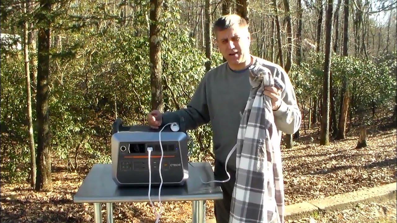 Using a electric blanket with a solar power pack to stay warm at night when the grid goes down