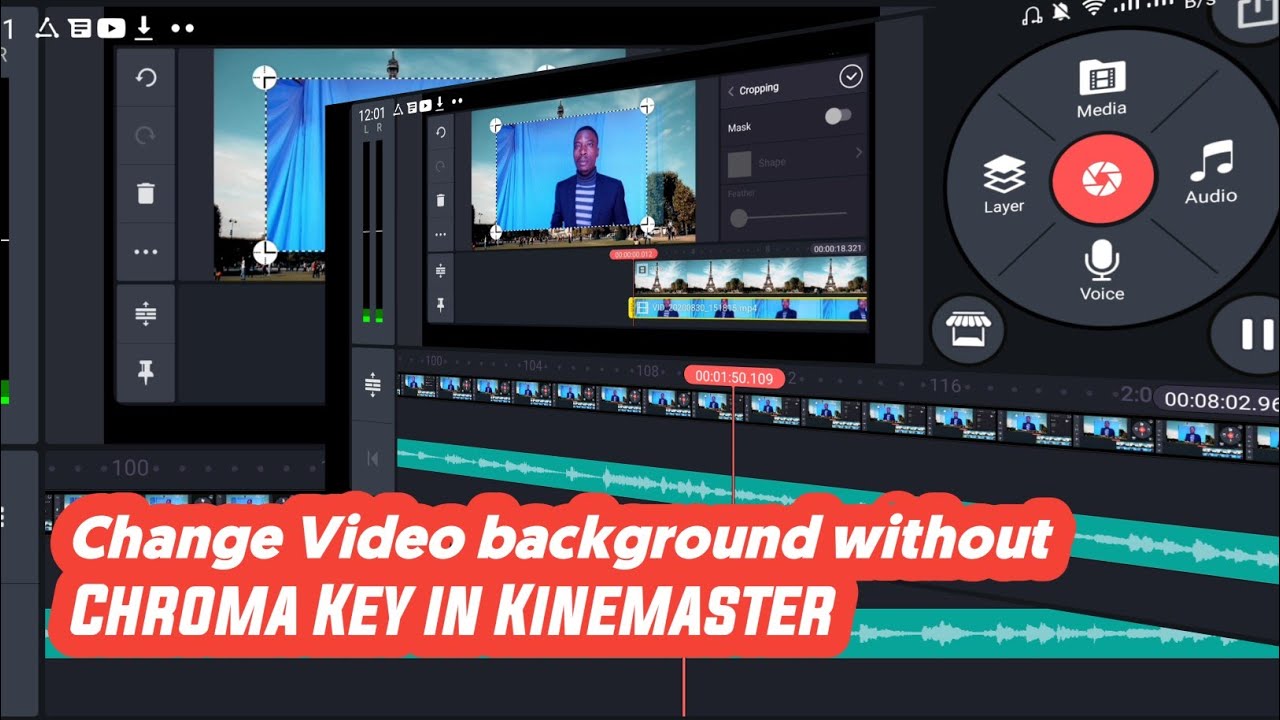How to Change video background without green screen in Kinemaster - YouTube