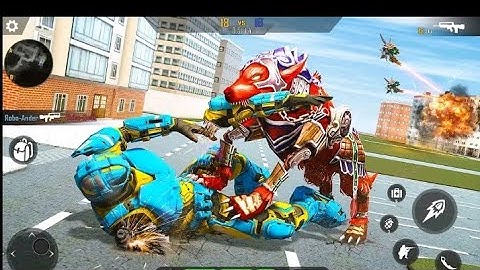 ANGRY WOLF ROBOT WAR | CAR ROBOT TRANSFORM | AMNA GAMES