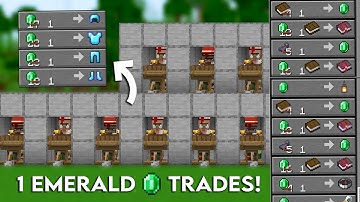 EASY Villager Trading Hall - ALL TRADES 1 EMERALD! | Minecraft Java & Bedrock