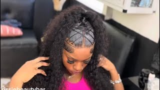 *Viral frontal wig style* w/ a twist 🔥🔥🔥|| transparent lace || halfup half down