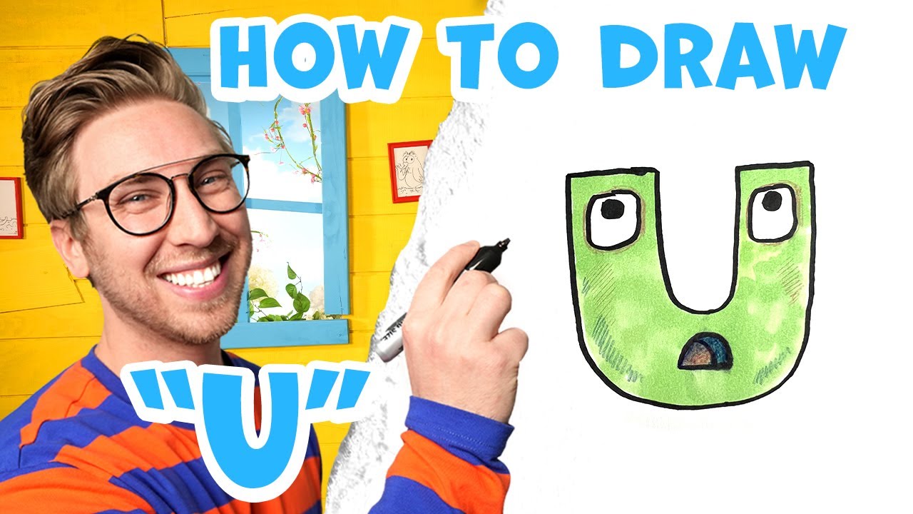 How to Draw the Letter "U" From Alphabet Lore Drawing Lessons For Kids Easy Step by Step