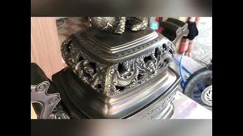 Bộ lư đồng vuông trái đào 60 cm đại phát chân đèn 4d