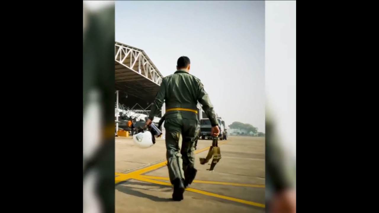 Fighter pilot in the air 