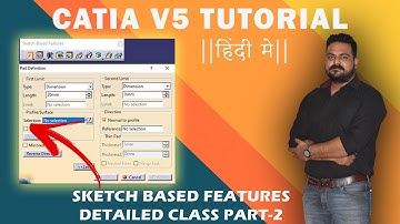 CATIA V5 | PART DESIGN |  SKETCH BASED FEATURES (PAD-THICK) | HINDI TUTORIALS