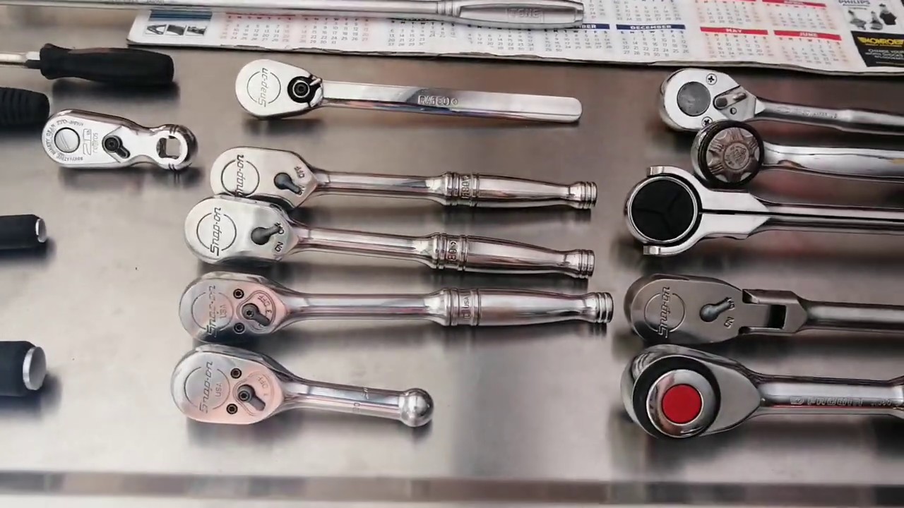 3/8ラチェット全て出してみた。 #snapon #ktc #nepros #koken #tone 