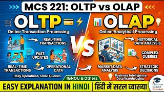 MCS 221 || OLTP vs OLAP Explained: Key Differences in Data Warehousing || #MCS221 #ignou