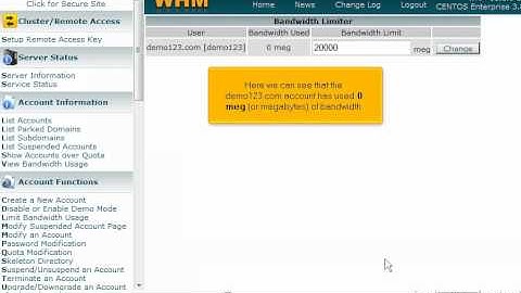 Limiting bandwidth usage in WHM by VodaHost web hosting