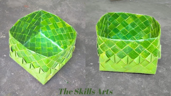 Make Square Basket With Coconut  Leaves || Palm Leaf Basket  #theskillsarts