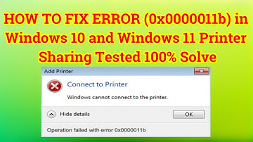 HOW TO FIX ERROR 0x0000011b in windows 10 and windows 11 printer sharing tested solve