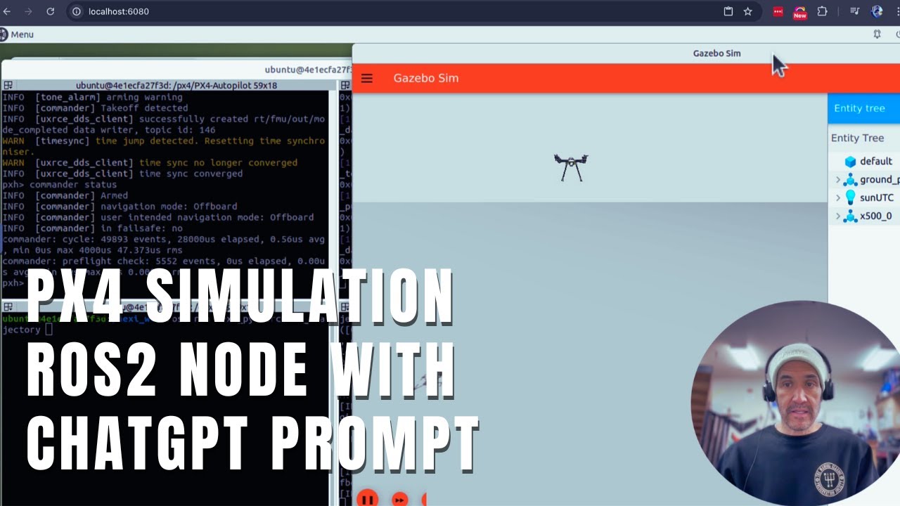 PX4 ROS2 Circular Trajectory Node Generated by ChatGPT Prompt - YouTube