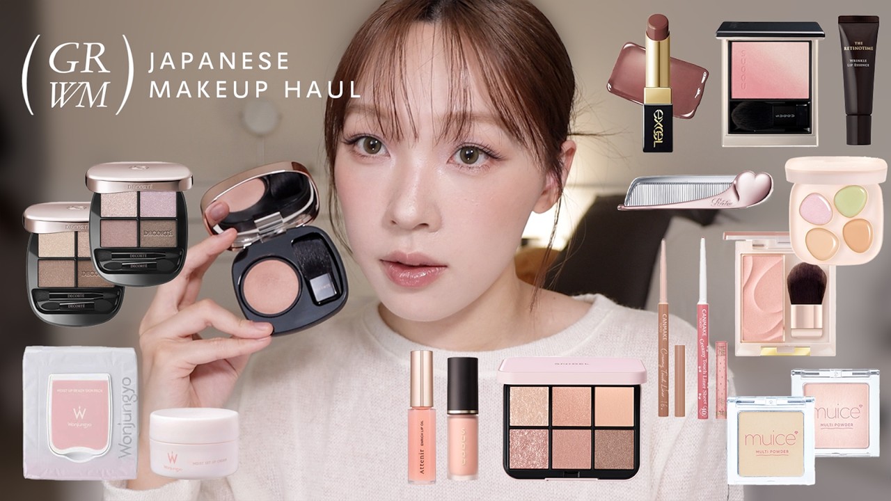 日系彩妝購物開箱🇯🇵日雜杏仁肉桂色腮紅/清透緞光眼影/面部整理粉