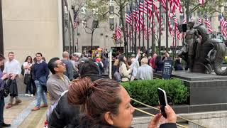 Rockefeller Center Christmas Tree Lighting NYC November 30 2022 arrive Nov 12 New York City NY USA