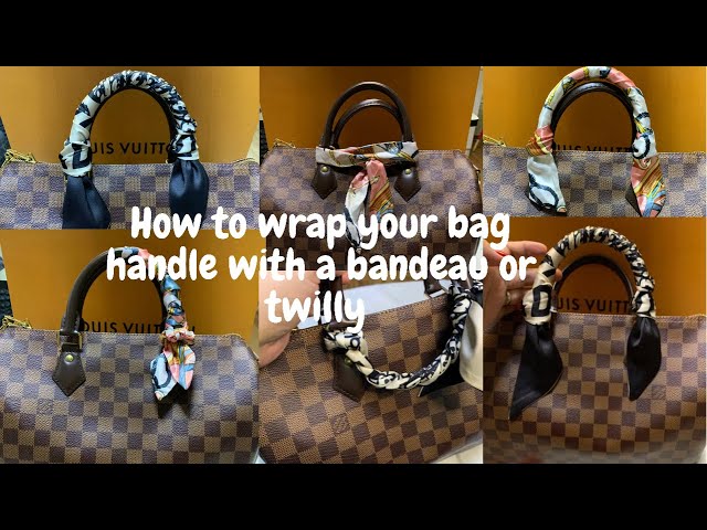 How to wrap a Louis Vuitton bandeau around a handle without tying a knot! A  great way to dress up a bag without breaking the bank!…