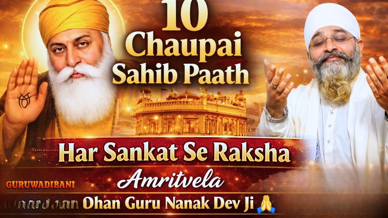 10 Chaupai Sahib Paath | Har Sankat Se Raksha | Amritvela | Dhan Guru Nanak Dev Ji 🙏Rinku Veer Ji
