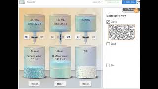 Porosity  permeability gizmo