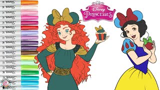 Disney Princess Coloring Book Pages Snow White and Merida Minnie Mouse Ears