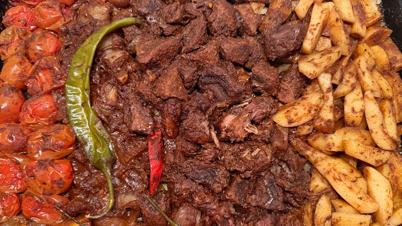 اطيب وصفة لحم بالفرن والخضار وسهلة وسريعة