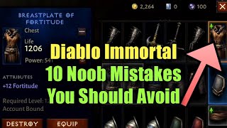 Top 10 Noob Mistakes to Avoid when Starting Out in Diablo Immortal