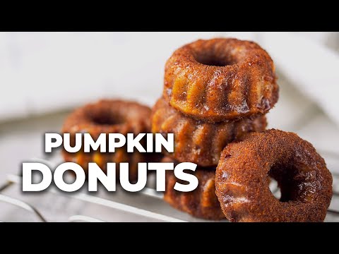 Cinnamon Sugar Mini Pumpkin Donuts | Quick & Easy Thanksgiving Dessert | Not Fried Recipe