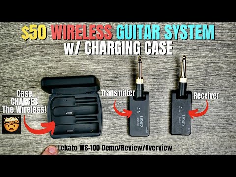 $50 WIRELESS Guitar System w/ CHARGING CASE! Lekato WS-100