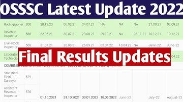 OSSSC Final Results Updates // Official Updates // Live stock Inspector and Group C Results
