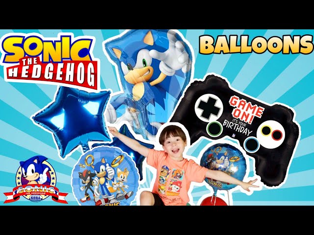Sonic The Hedgehog BIG BALLOON PARTY Inflating Balloons With HELIUM! Gotta Go FAST 🎮 class=