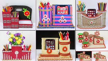 6 DIY - Desktop Organizer by Cardboard | Pen Holder Organizer | Mobile Holder | Cardboard Craft