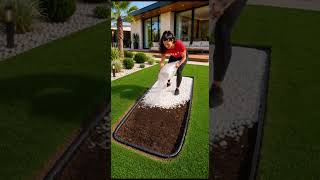 How to Build a Modern Pebble Garden Bed ✨ #diy #garden #landscaping