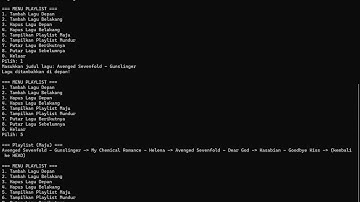 Program C++ untuk mengelola playlist musik menggunakan Circular Double Linked List