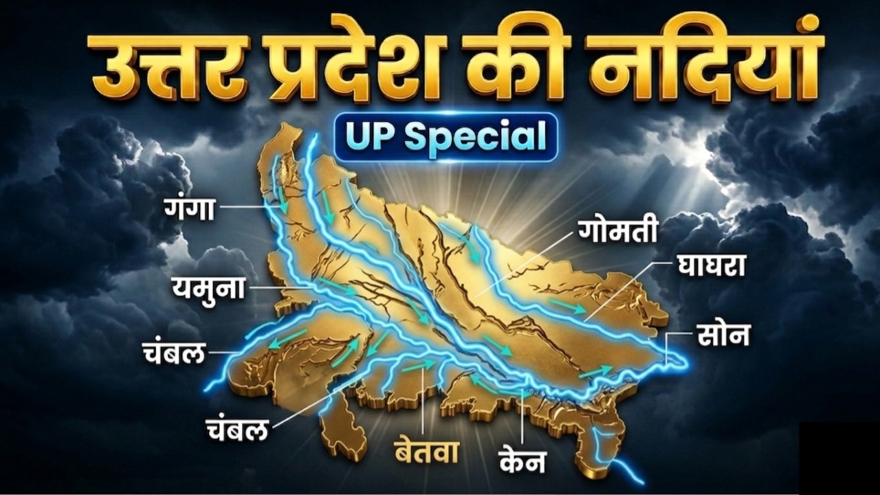 Up Rives Map उत्तर प्रदेश की प्रमुख नदियां | UP Rivers System | Ganga Yamuna Map ...