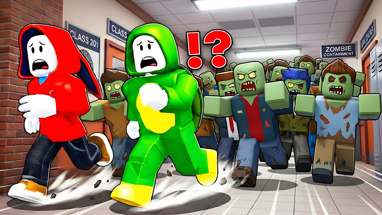 JJ and Mikey Escaped Zombie School ?! (Maizen Roblox)