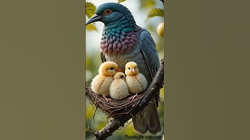 The pigeon makes a nest on the Apple tree and the parrot also makes a nest 😭#ai #pigeon #parrot