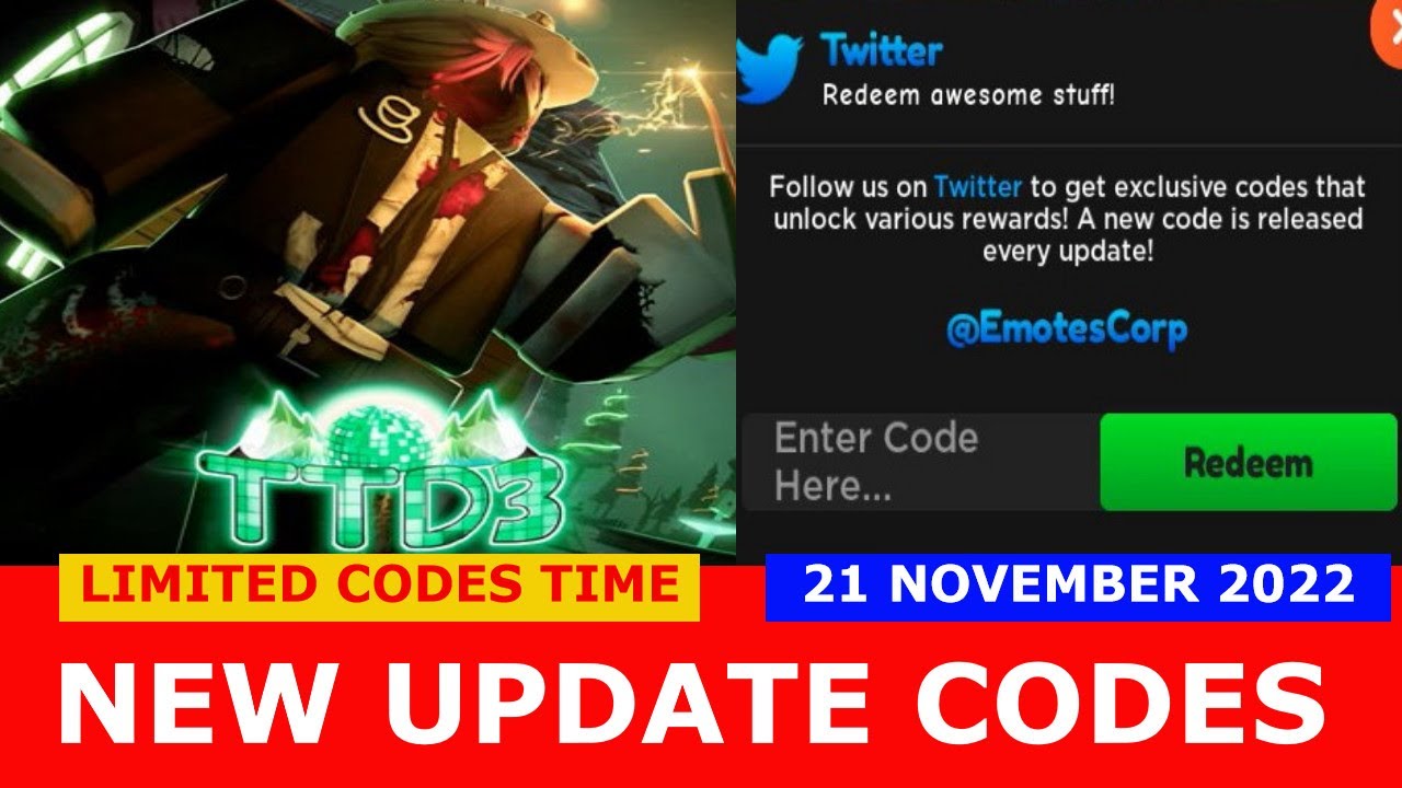 TTD3 UPDATE CODES [POKI  +22] FREE TOKEN IN CODES! TTD 3 ROBLOX