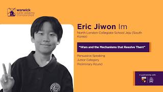 2026 Warwick PS Persuasive Speaking Junior Preliminary Round | Eric Jiwon Im