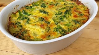 Cheesy crustless broccoli quiche . Easy recipe for beginners.