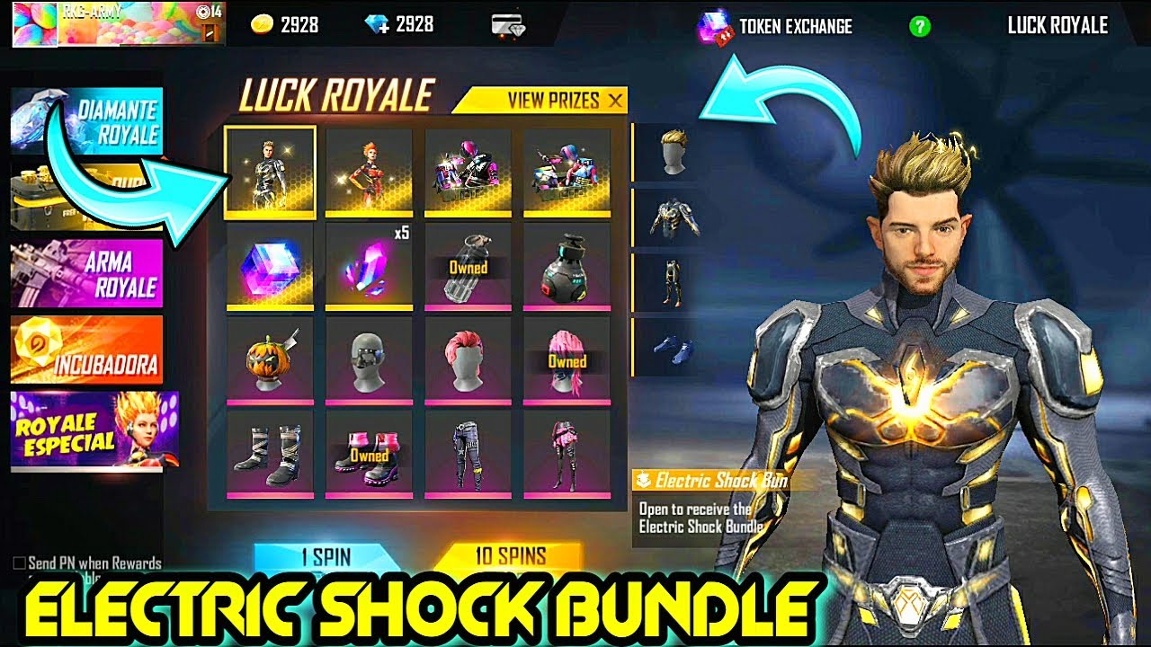 FREE FIRE ELECTRIC SHOCK BUNDLE BACK IN LUCK ROYALE ...