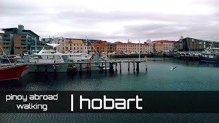 TASMANIA Walk | From CBD Hobart To The Pier Hobart | 4K | ASMR City Traffic People White Noise