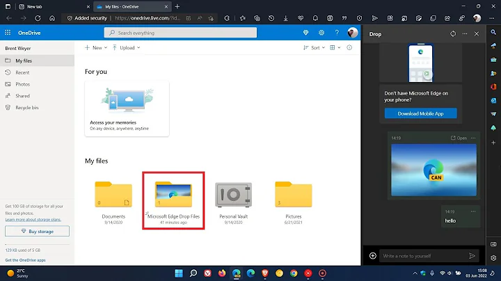 Microsoft Edge could be getting a new "Drop" hub for sharing files and notes across devices