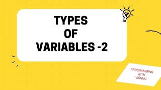 Variables in java part - 2