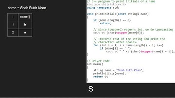 Program to find the initials of a name | GeeksforGeeks
