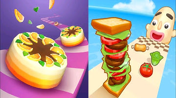 Cake Stack VS Sandwich Runner - Gameplay Walkthrough All Levels (Android, iOS) Part 1